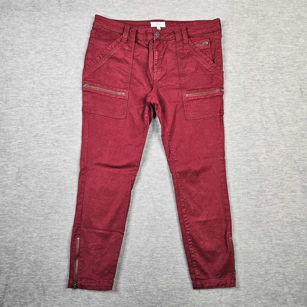 JOIE Park Skinny Burgundy red Ankle Zip Women's Jeans Size 32